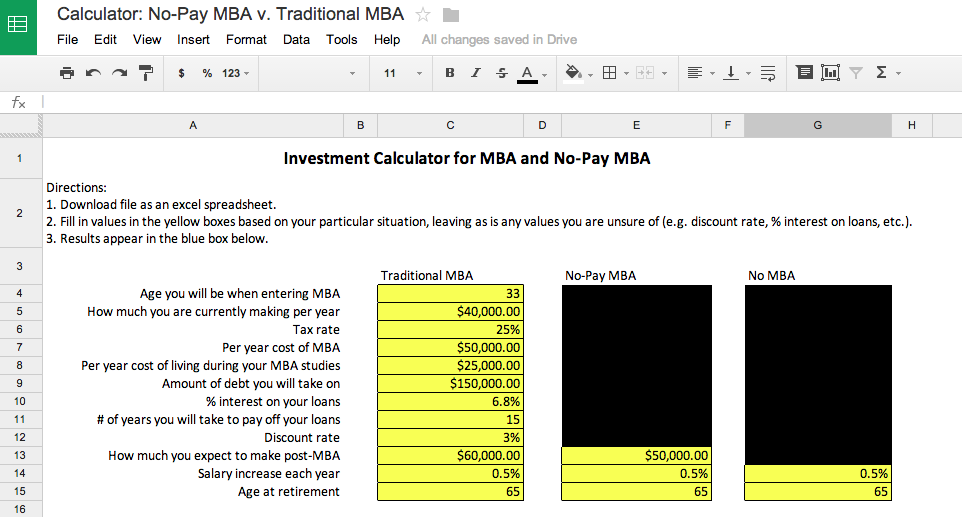 NPMBA Investment Calculator