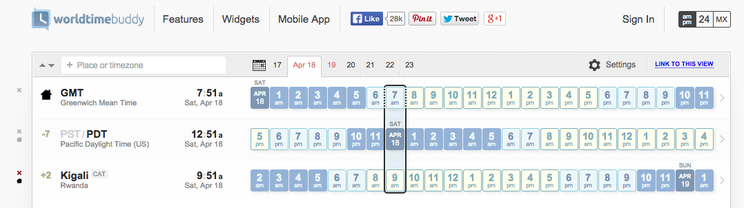World Time Buddy for scheduling